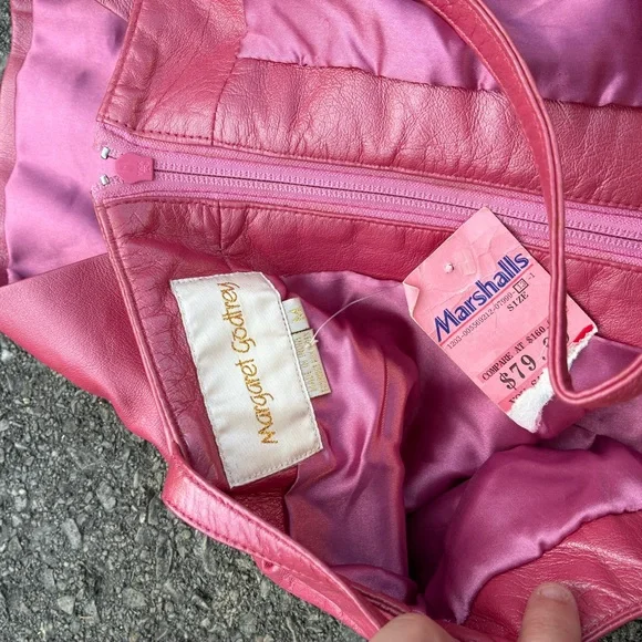 Vtg. 90s Pink Leather Deadstock Bustier Corset Top Size Medium - Picture 3 of 6